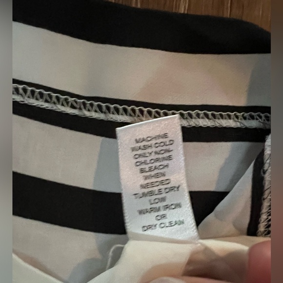 NWOT Banana Republic White Black Stripe Lined Halter Dress Women's Size 00P - Picture 5 of 5